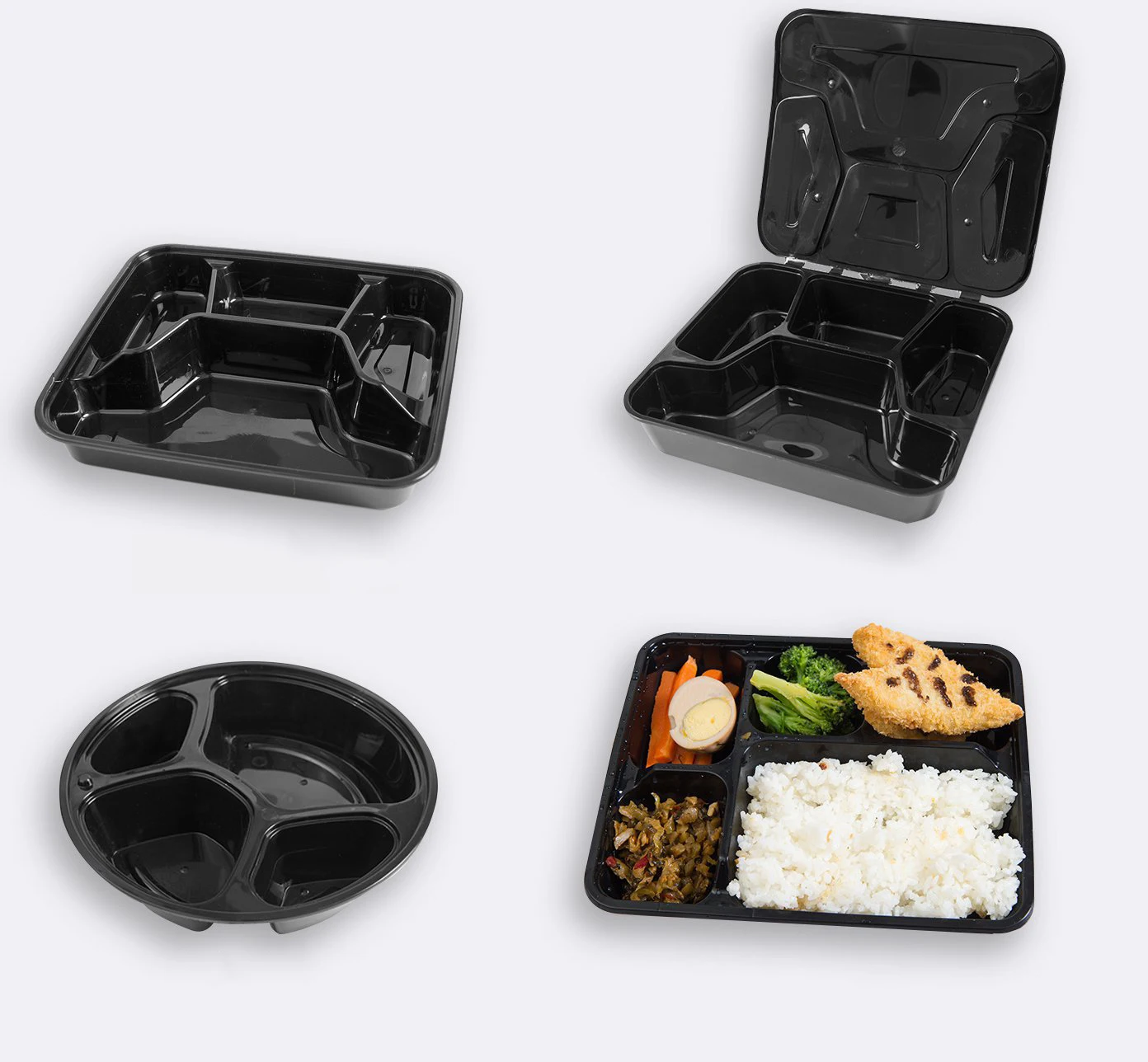China kitchen takeout 1000ml disposable container three four five compartment takeaway food containers