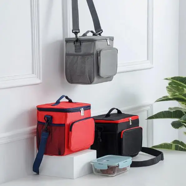 Large-Capacity Portable One-Shoulder Oxford Cooler Bag Thickened Thermal Student Lunch Bag for Outdoor Picnic