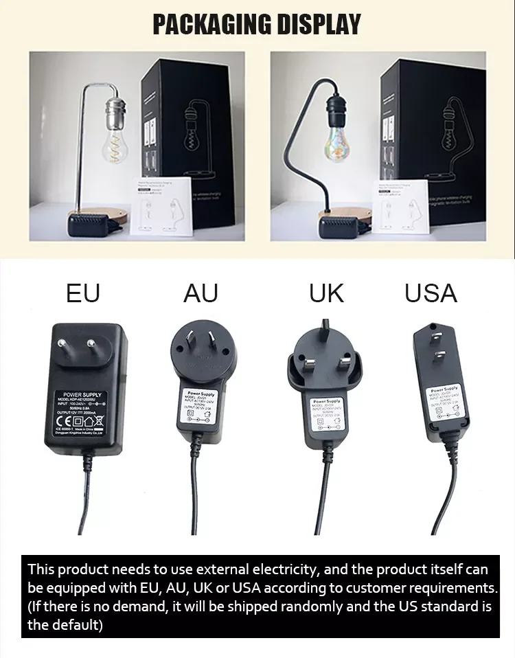 Floating Lamp Magnetic Levitation Table Lamps Light Bulb for Bedrooms Desk Toys with Phone Wireless Charging Drop shipping