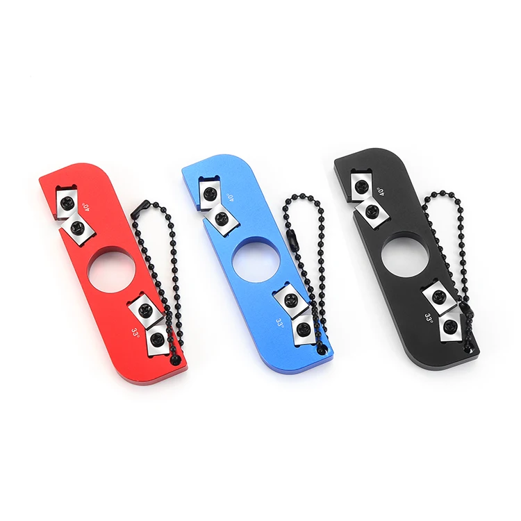 Finger Hole outdoor camping portable Multifunction Portable Pocket Carbide Knife Sharpener Outdoor Mini Knife Sharpener