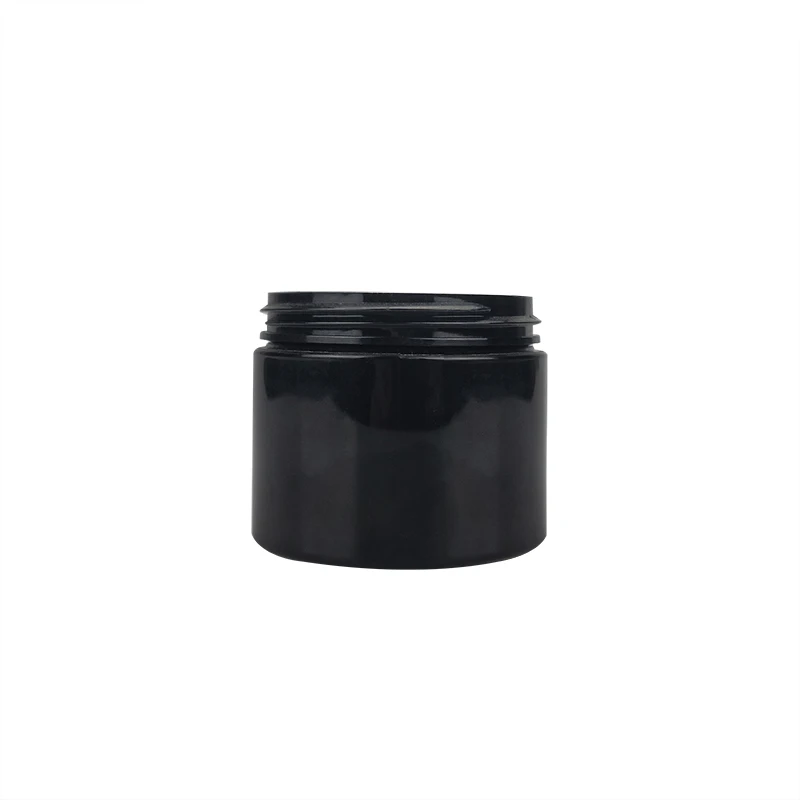 Black plastic skincare cream jars 50 ml 80 ml 100 ml 150 ml 200 ml 250 ml  Body Scrub Cream PET Container with lid