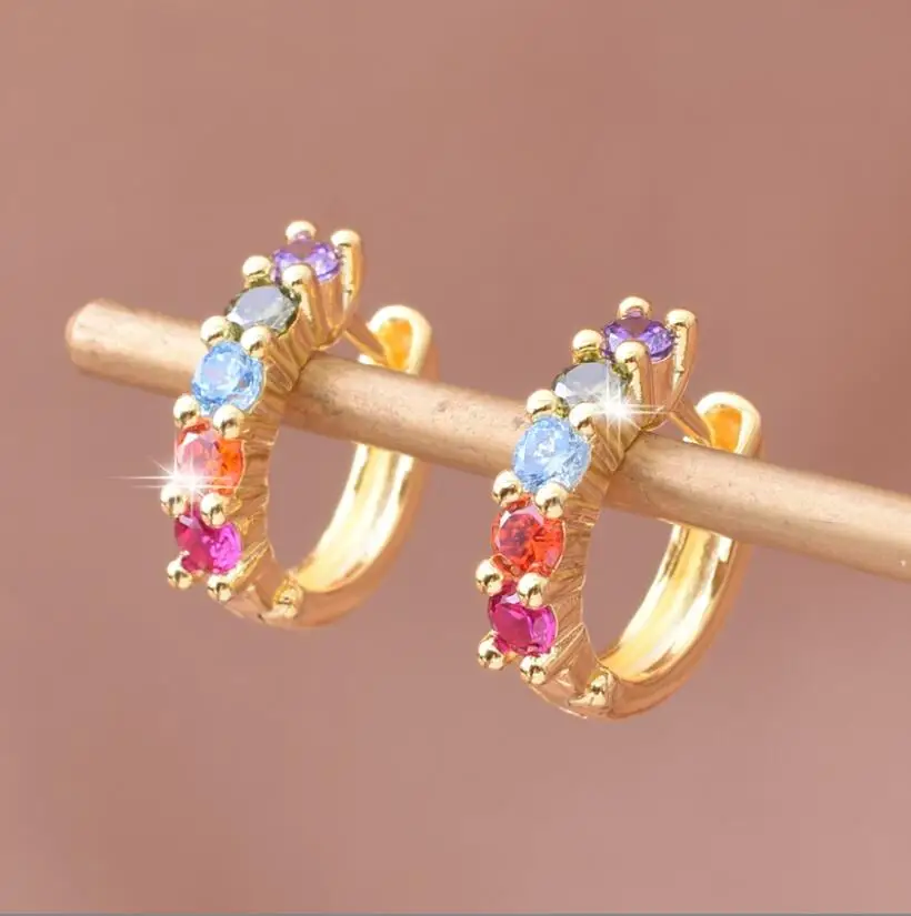 18k 14k gold plated wholesale fancy small gold earrings for woman