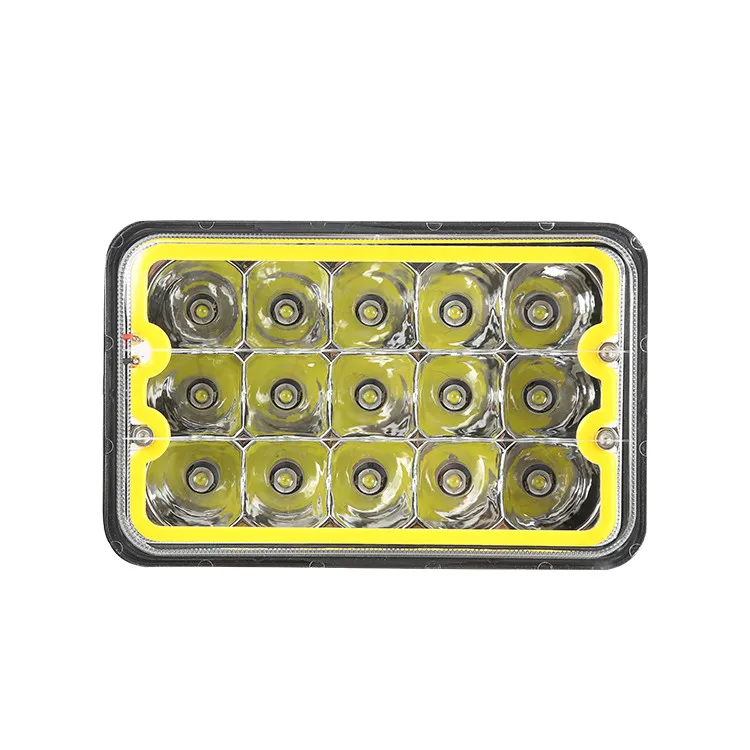 2021 factory  IP68 7inch LED  45W 4x6 led 24V square angel ring headlight  led work light for truck