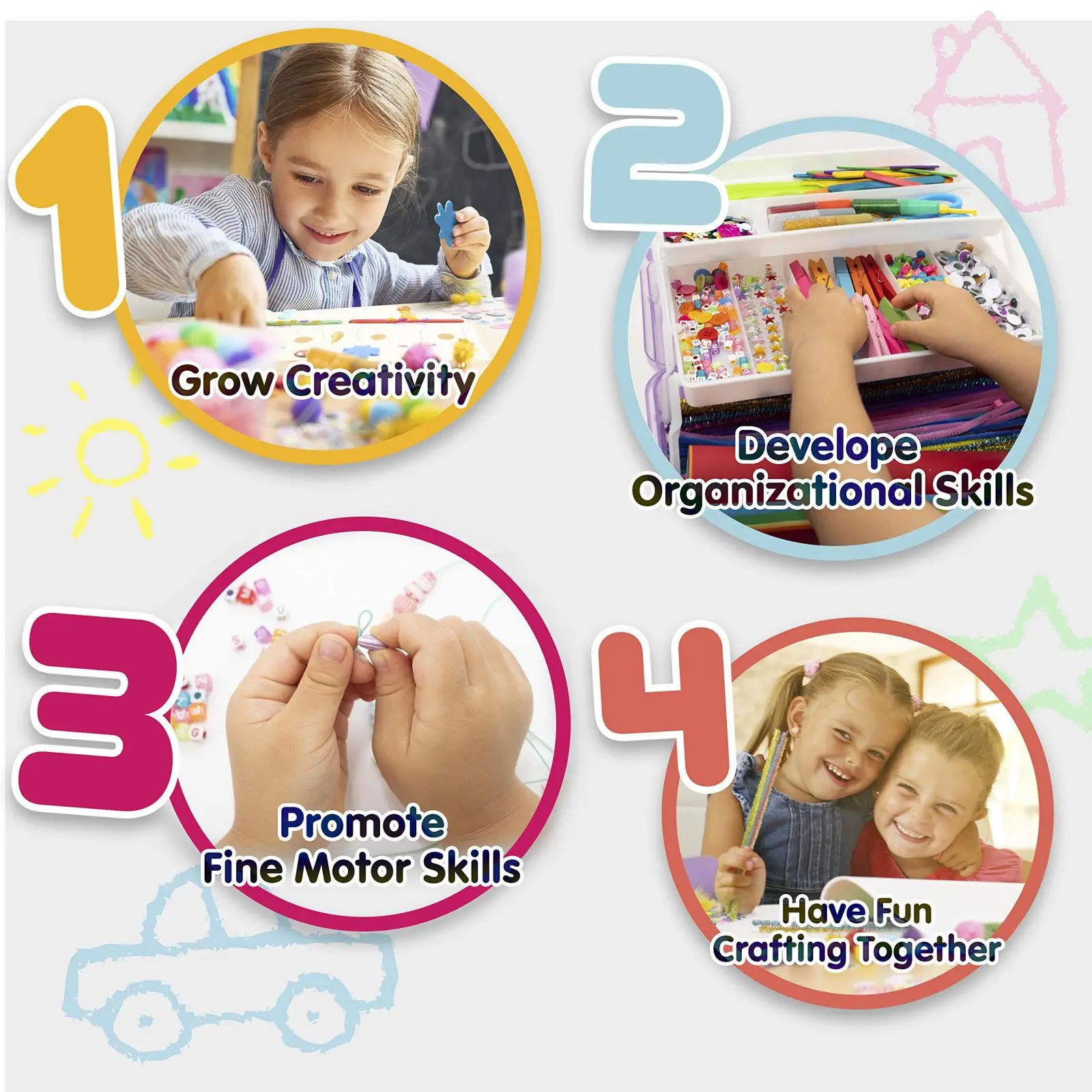 1500+ Pcs Art and Craft Supplies All In One Crafting Kit DIY Kids Crafts for Handmade Projects