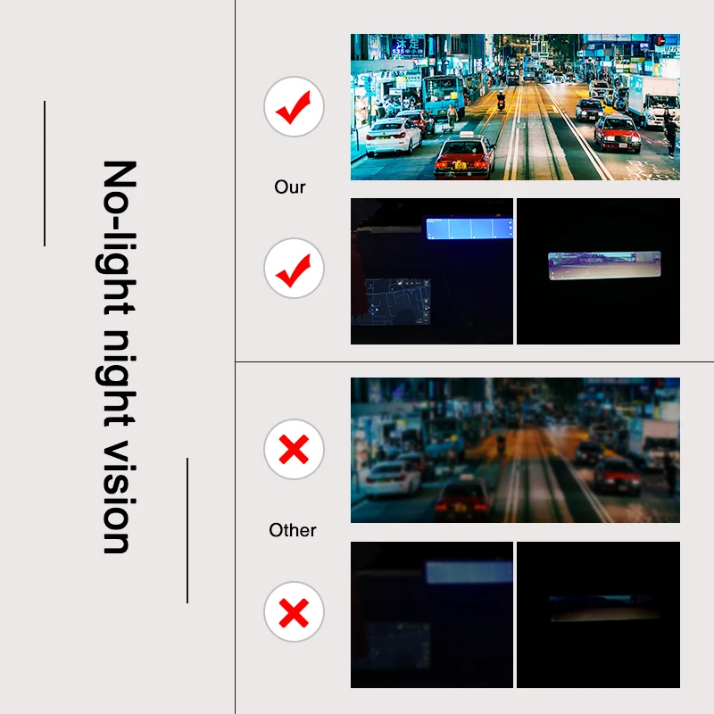 12 Inch 4 Cams Record Night Vision Car Video Recorder 360 Degree View Touch Screen Smart Mirror DVRs 4 Split Display