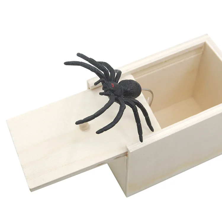 Подарочная резиновая коробка для розыгрыша в виде паука, деревянная коробка для розыгрышей ручной работы, коробка для розыгрышей в виде паука, коробка для розыгрышей, забавная практичная сюрприз