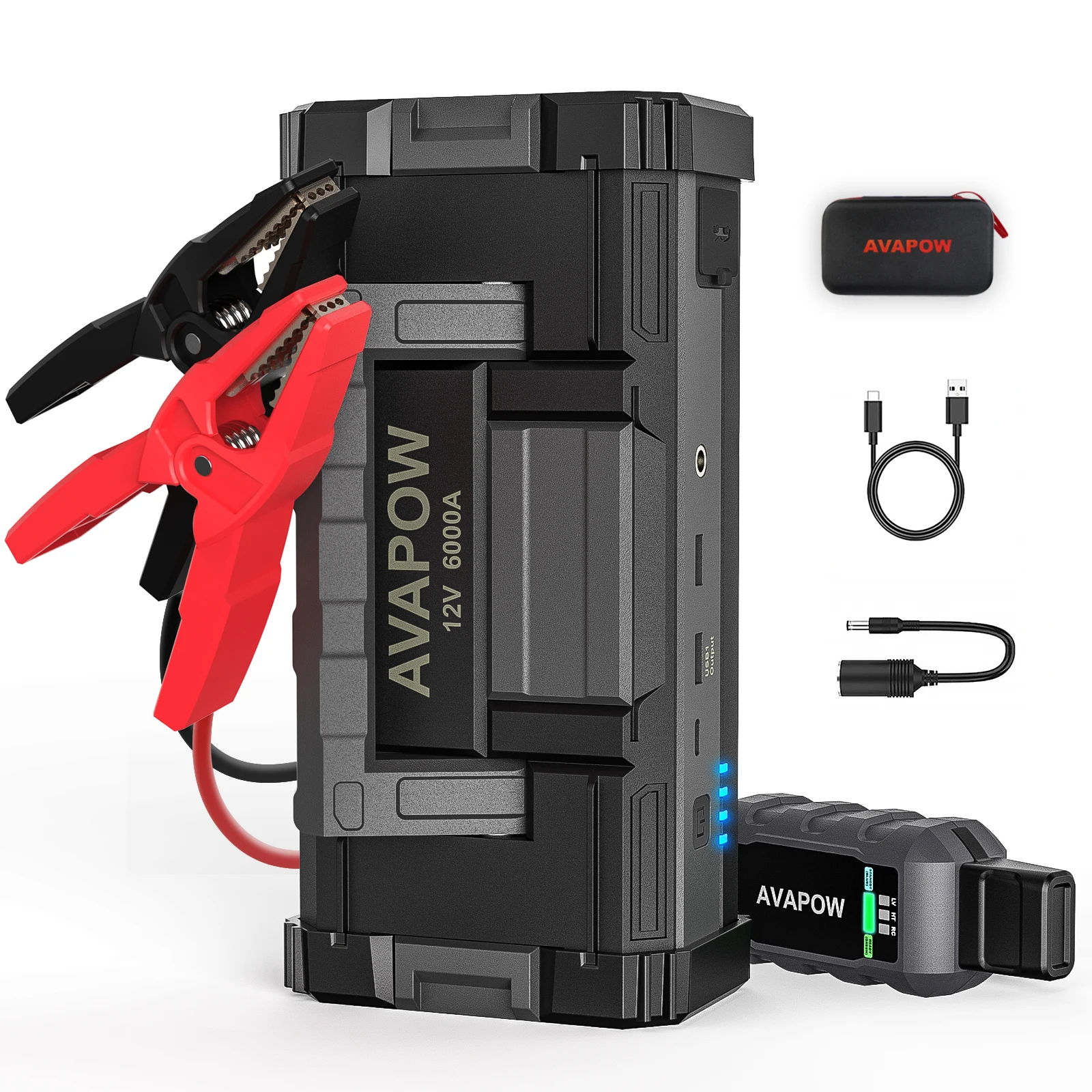 jump starter lithium battery 24000 mAh  Avapow A68 Peak Current 6000A battery booster start all gas and diesel engines