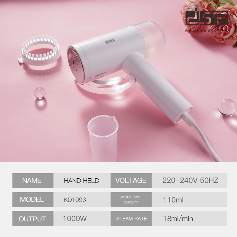 DSP 1000W Portable Cloth Steamer Heating Handheld Mini Size Clothes Travel Portable Iron Garment Steamer