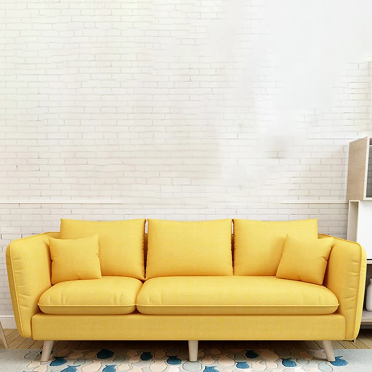 luxury living room furniture sofa sets yellow fabric cloth sectionals sofas 1909