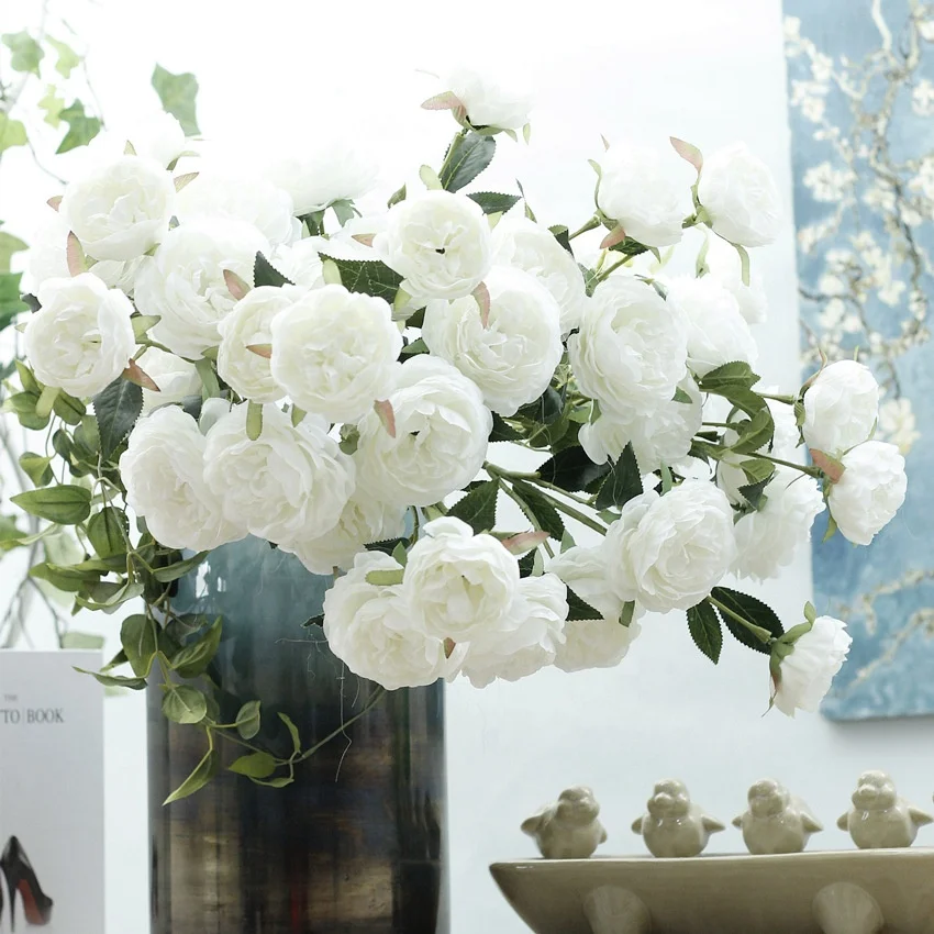 High quality  soap flower silk flowers real touch peony