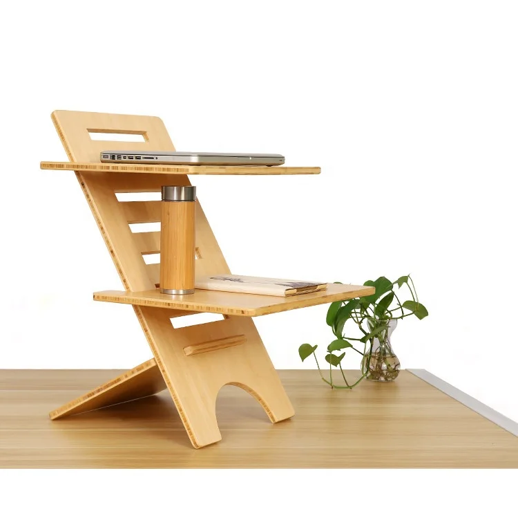 Bamboo laptop computer table stand portable laptop desk for office desk