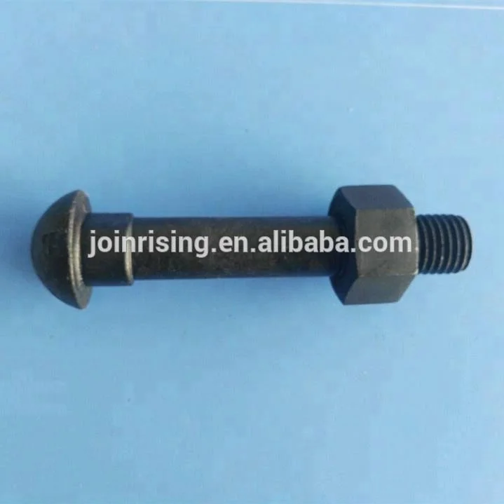 Railway fish bolts with nuts black finish grade 8.8 high quality Made in China