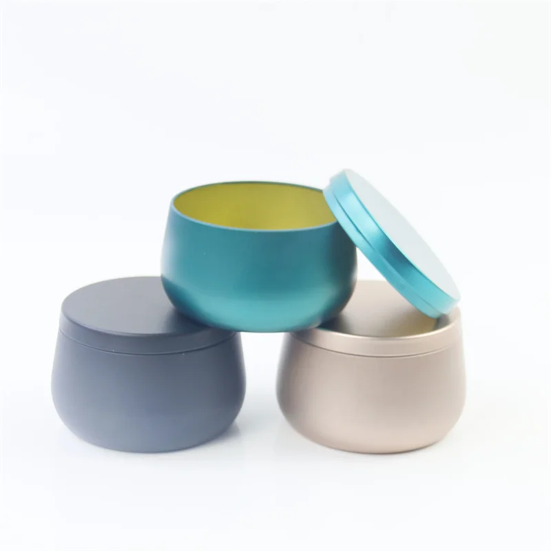 Wholesale Cheap Tinplate Round Shape Storage Jar White Black Gold Red Green 8oz Metal Candle Container Tin For Candles Making