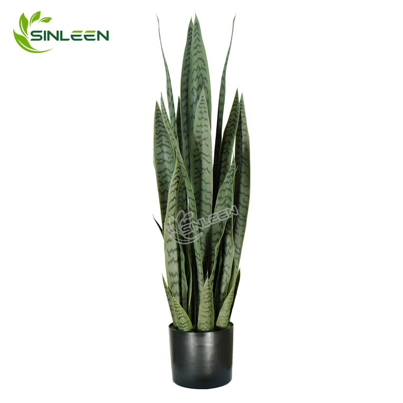Змеиное растение Sansevieria зеленое искусственное в горшках искусственный бонсай реалистичное украшение искусственных растений