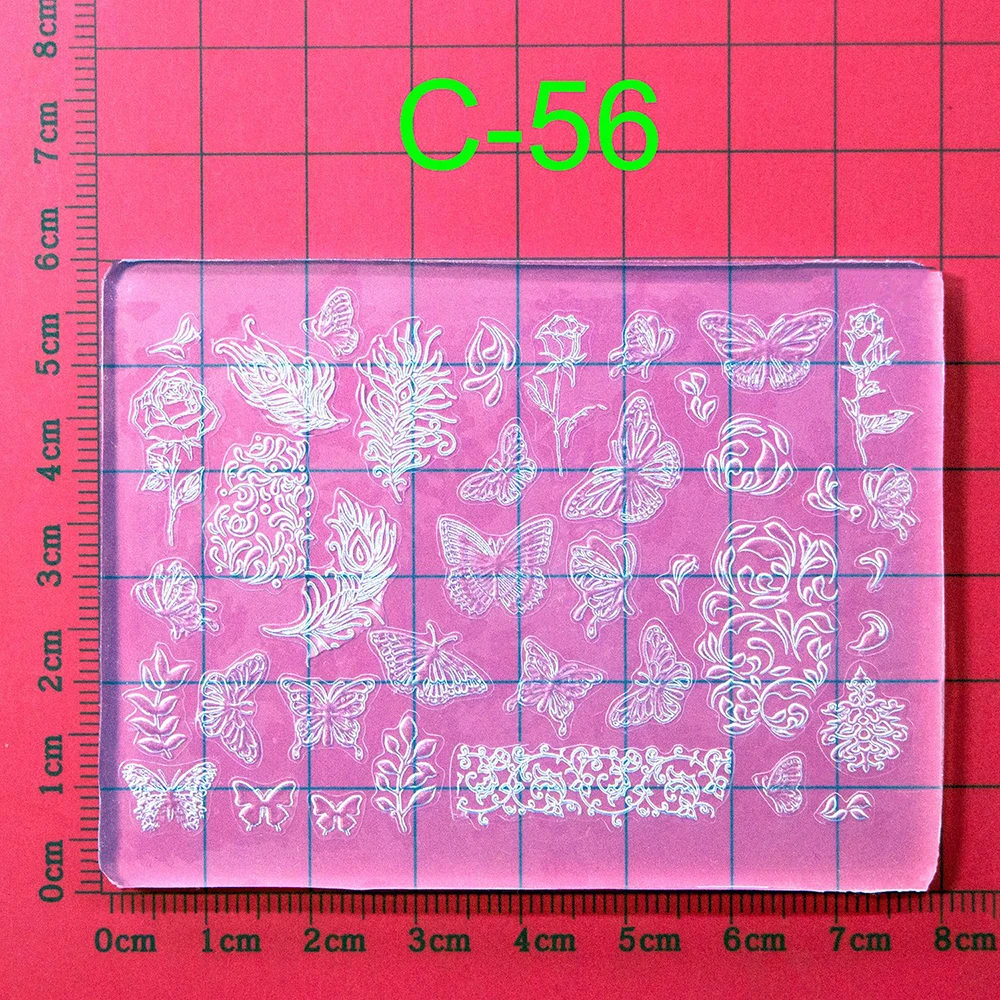 Custom Logo 3D Silicone Mold Butterfly Wings Flower Embossed Nail Art Decorations DIY Polish Nail Stamping Tool for Nails Art