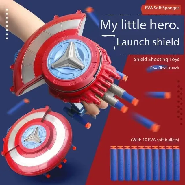 Marvel Spider-Man Shield Soft Bullet Gun Launcher Toy Luminous Mask Cloak Creative Toy Gift