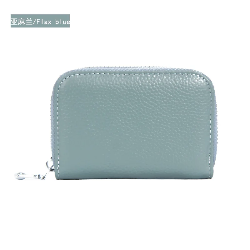 2022 Hot Sales 12 Card Genuine  Leather RFID Card Holder Wallet Women Casual Wallets Minimalist Card Holder Wallet for Lady