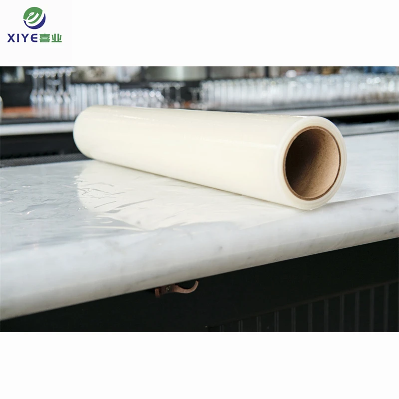 no glue residue remains self-adhesive transparent marble protector polyurethane film for kitchen countertop