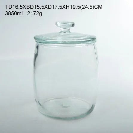 Large Wholesale 1 Gallon Glass Jar Glass Biscotti Jar With Lid Cookie Jars For Storage