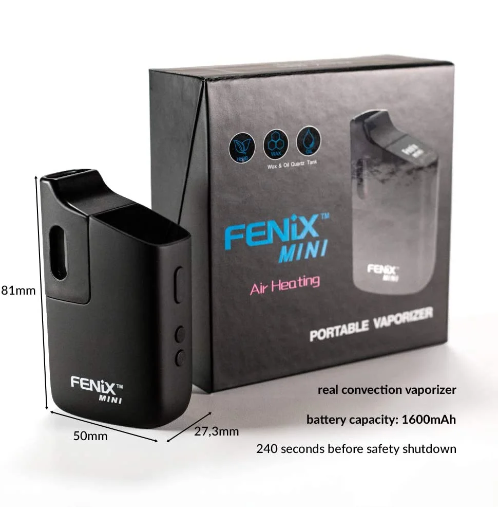 
Original Fenix Mini Black Edition Vaporiser for Herbs Resins Genuine convection e-cigarette Elegant design in black 