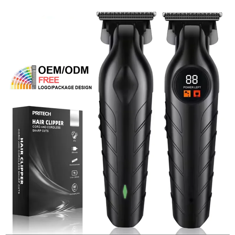 PRITECH type-c charging 7000rpm t-blade hair trimmer rechargeable hair clipper