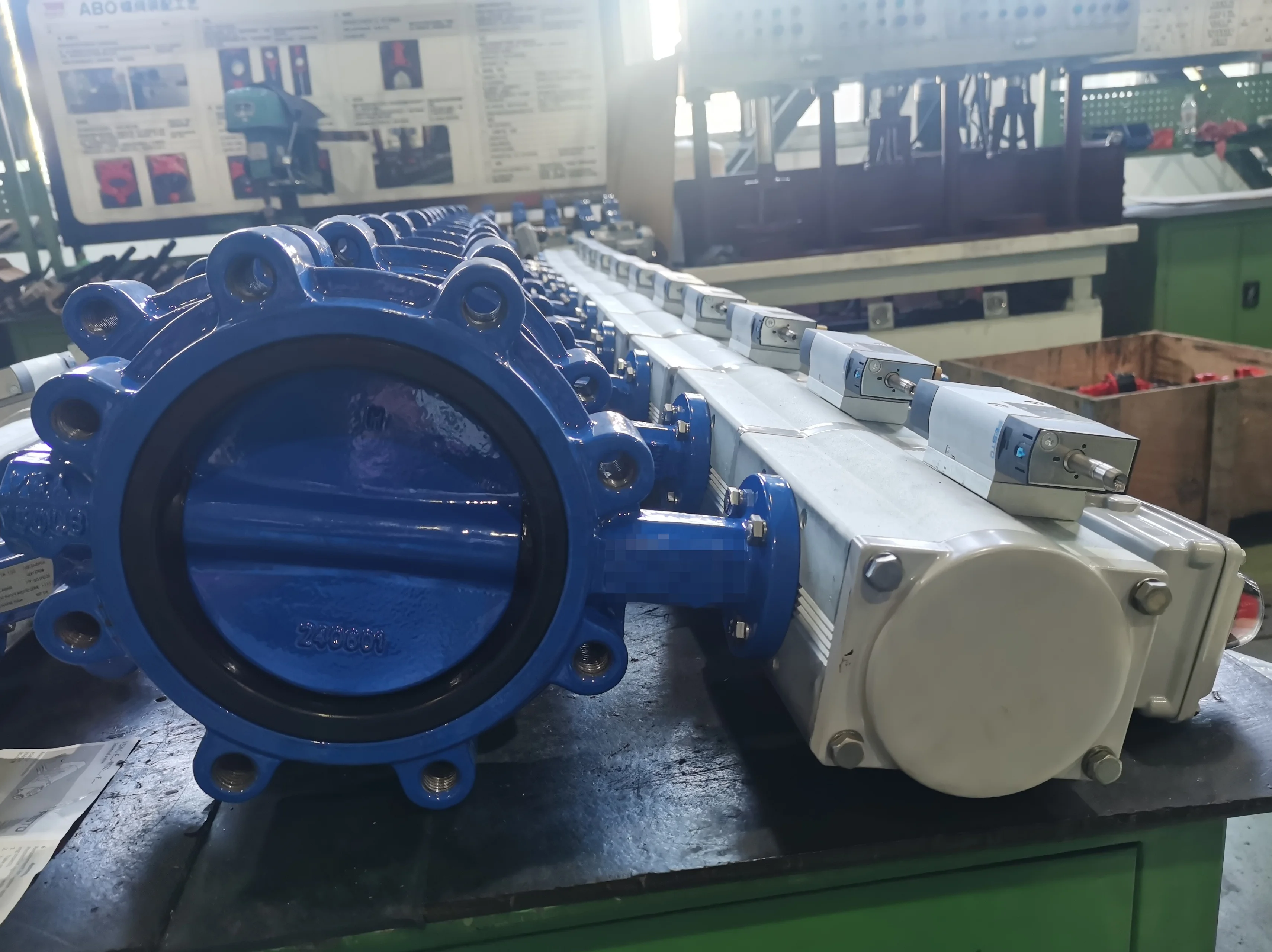 DN150 Class 150 Lugged Butterfly Valve with Double Acting Explosion-Proof Pneumatic Actuator