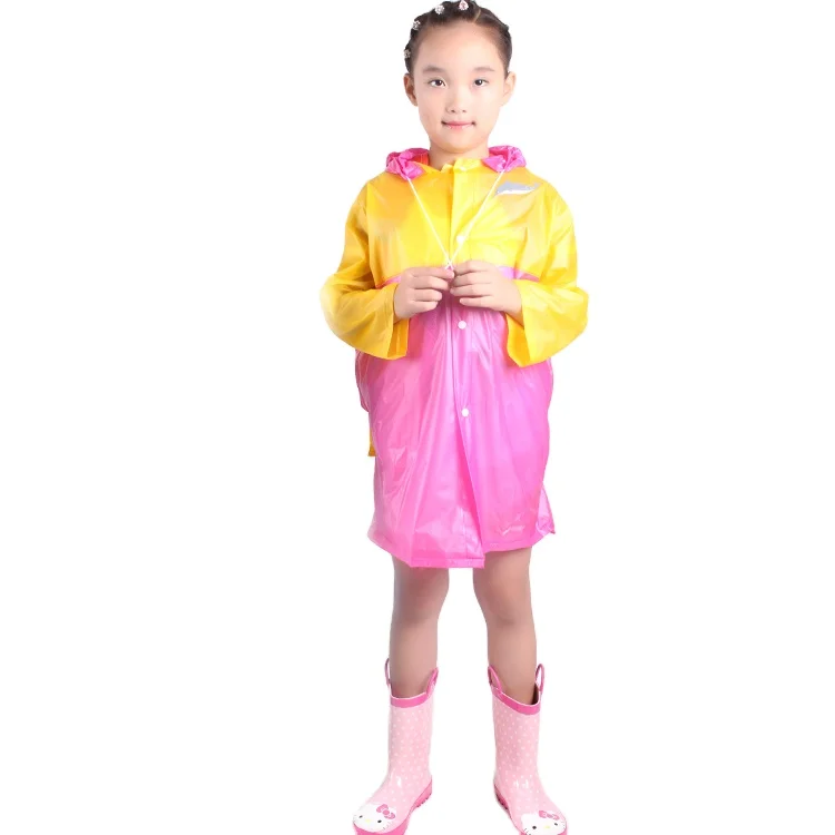 Hooded Cartoon Funny Baby Children Kids Rain Poncho/Raincoat/Outwear with bag rain coat for kids