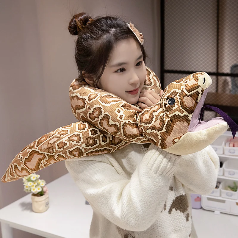 Factory sale Customized Emulational Snake Stuffed Toy Wild Animal Toy With Squama Skin snake multi colors plush snake toy