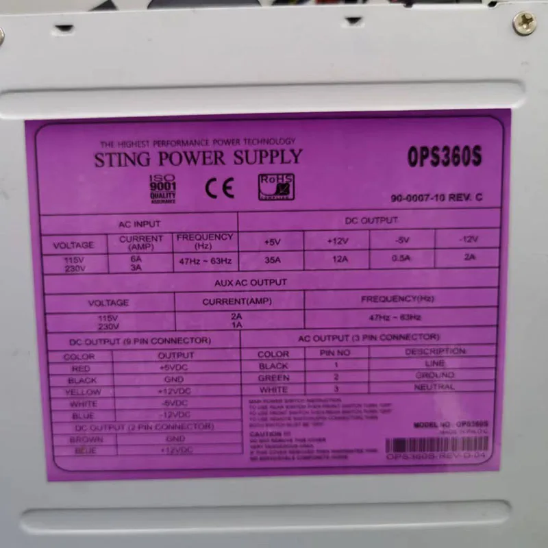 Power Supply For POT O Gold Fox 340s ,T340 POG WMS 550 Life Of Luxury Game Machine Use