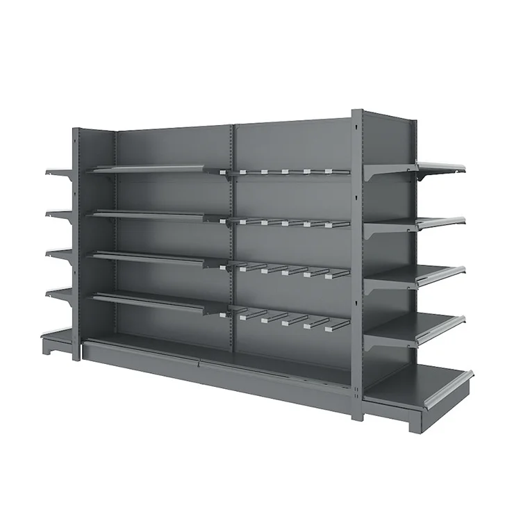 Custom Shopping Shelf Shop Rack Gondola Shelving Double-Sided Supermarket Shelves Display Shelves Grocery Store Racks