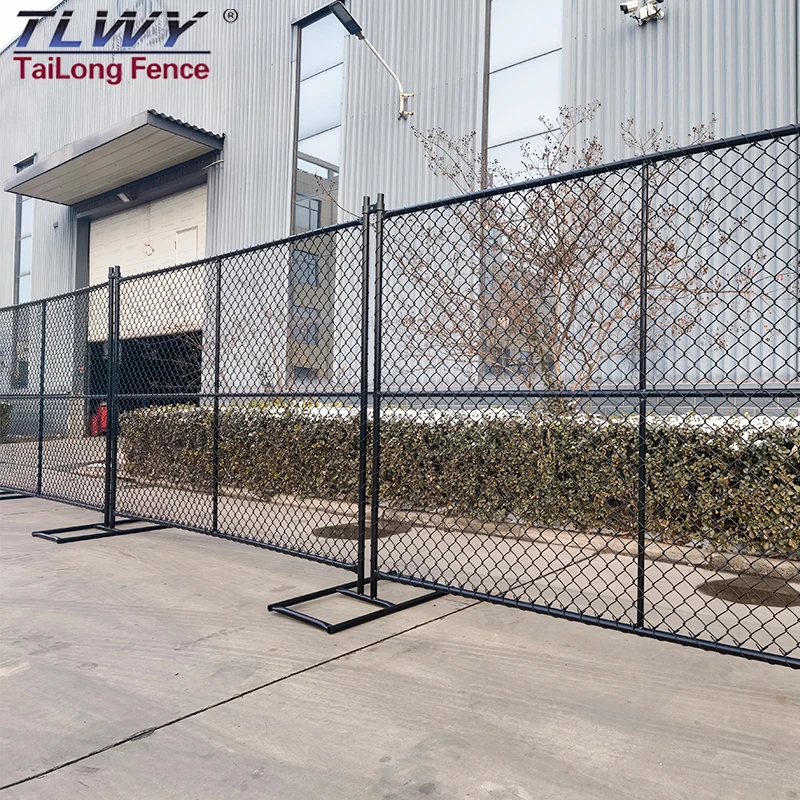 Easily Assembled Sustainable Security Fence Chain Link Fence Construction Temporary Fence Panel With Plastic Feet