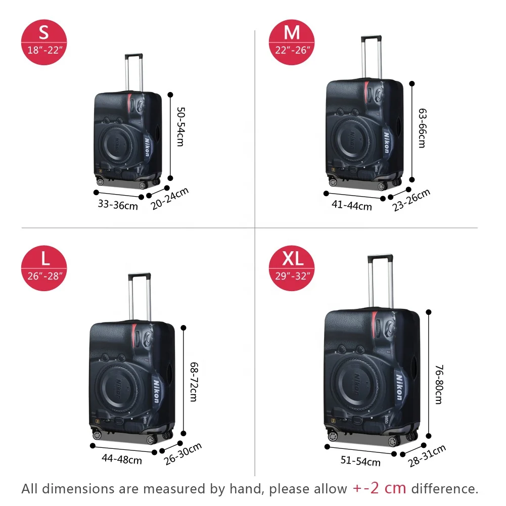 Camera 3D Pattern Luggage Handle Bag Accessories Travel Suitcase Protective Cover