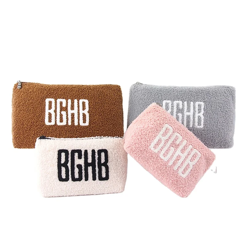 caliente al por mayor de las mujeres de la cremallera bolsa de belleza Rosa Suave viajes de maquillaje bolso de eco amigab