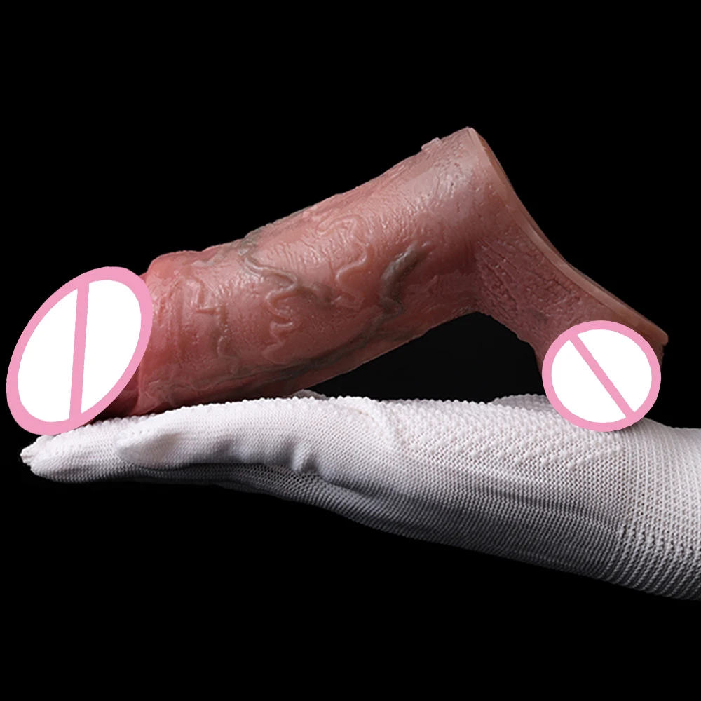 FAAK 5 Inches Delay Ejaculation Penis Sleeve Cock Sleeve For Men Strap-on Dildo Penis Extension