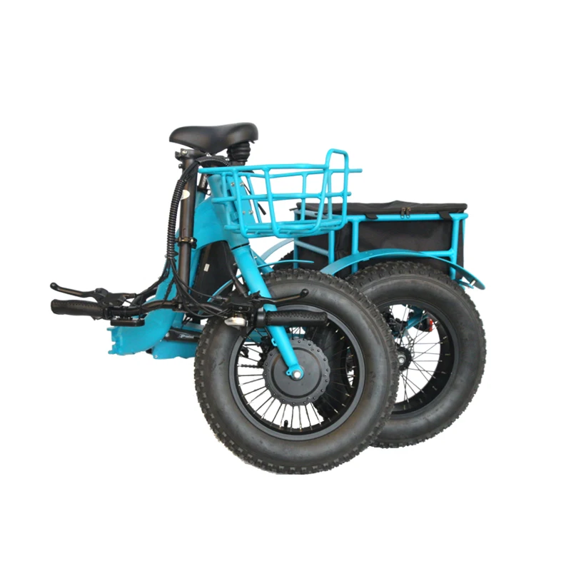 EZREAL 16-Inch Folding Electric Cargo E-Bike 750W 48V 14Ah Lithium Battery New Design Aluminum 3-Wheel Trike for Adults