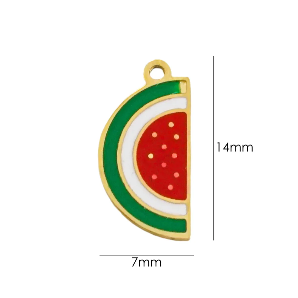 Stainless steel Enamel Drip Oil Watermelon Rainbow Pendant Colorful Flower Smile Cloud U Noel Christmas Charms DIY Gift