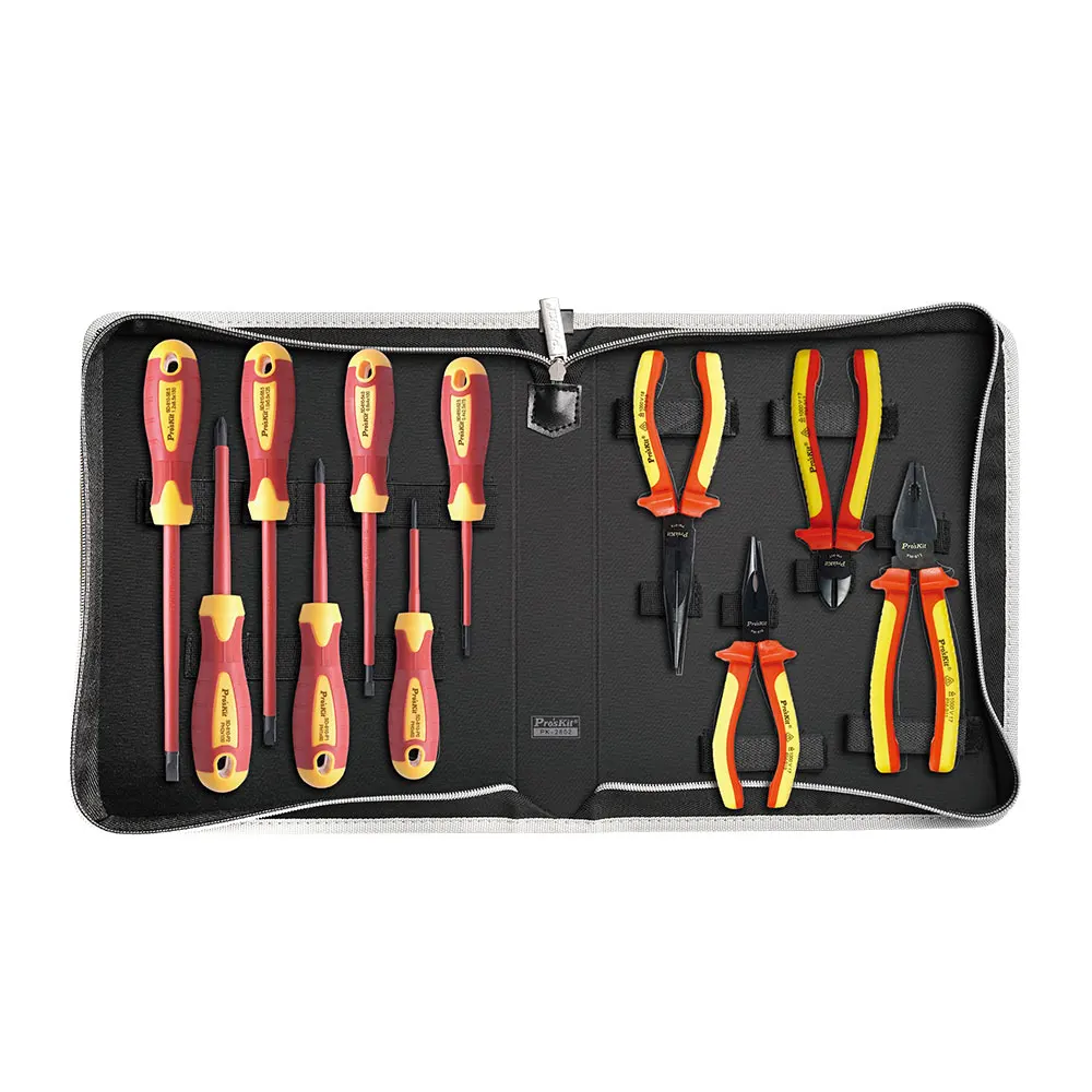 PK-2802 1000V Insulated Plier & Screwdriver Set for Power Cable Installation Power Lines Maintenance and Charging Station Repair
