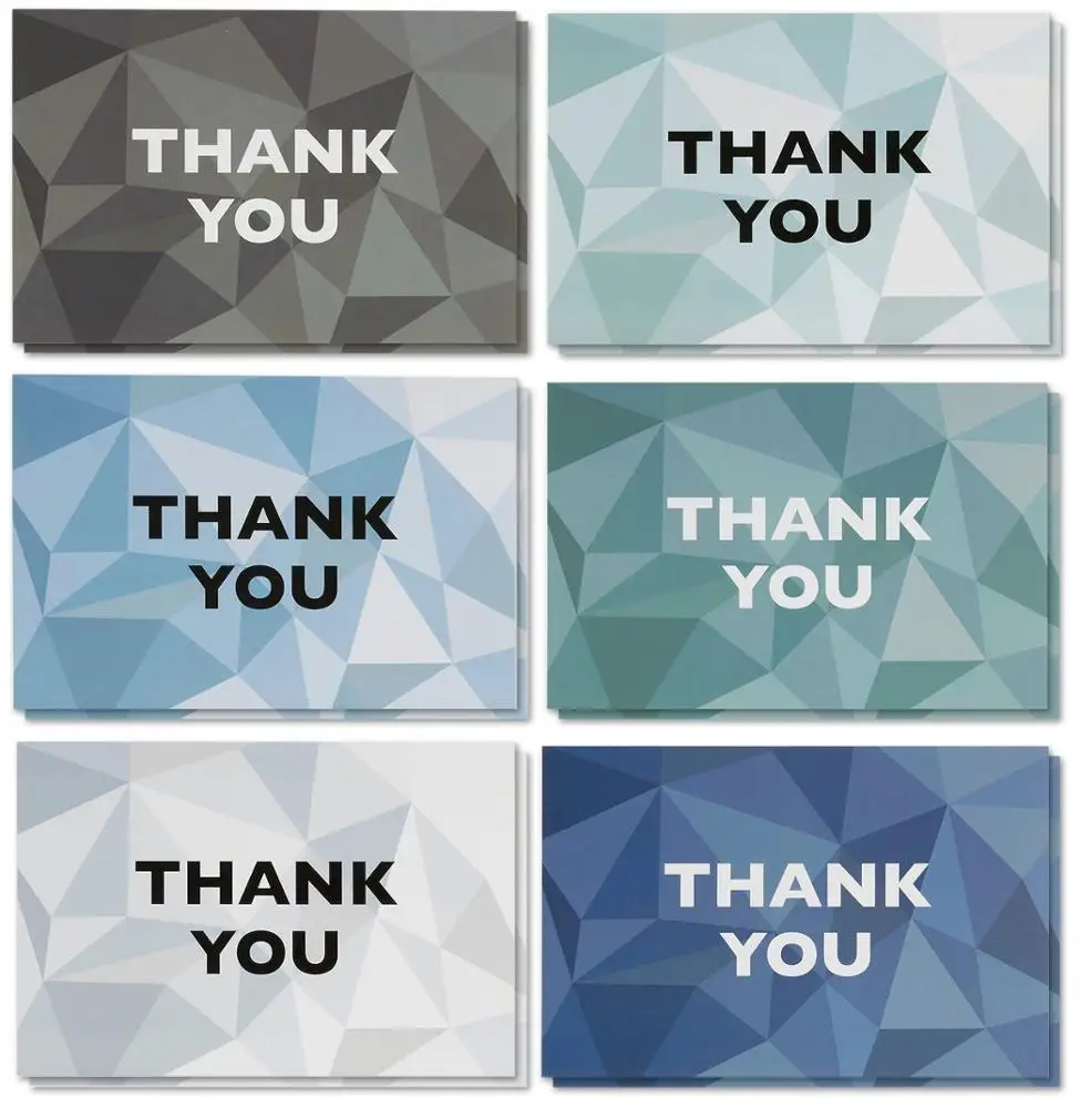 Pack of 48 /24 /12 Greeting Cards Thank you Card Set with Envelope Included Gift Packaging two fold greeting Cards