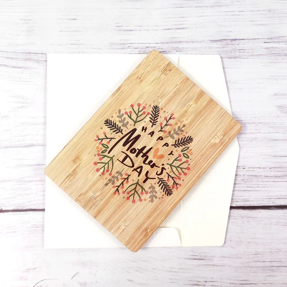 Happy Mothers Day wood anniversary greetings cards Mother Day Gift