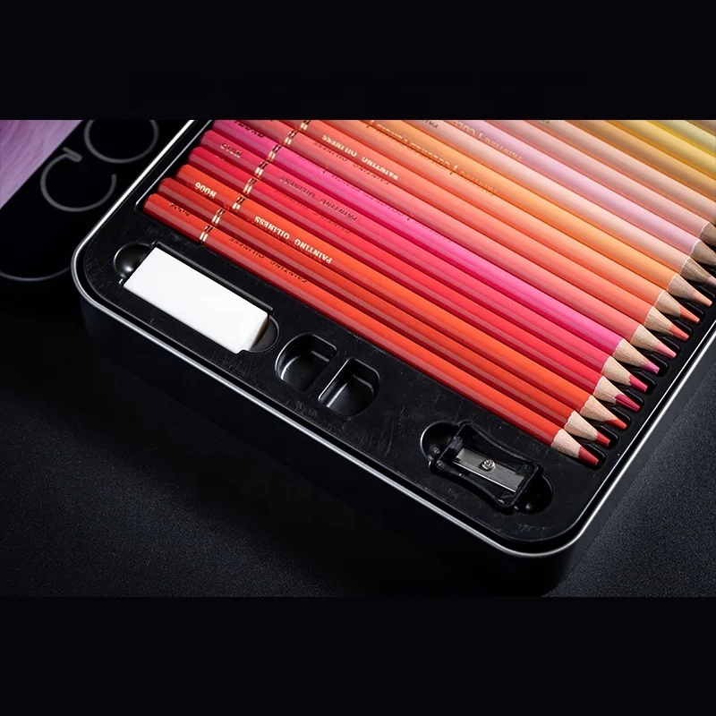 NYONI N8520-48 Pastel Color Customized Art Pencil Kit Colour Oil Based Colour Pencil 48 Color Pencils