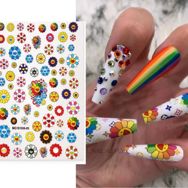 
Nail Art Dragon Decals Stickers Red Black Colorful Dragons 3D Back Glue Nails Decal Sticker 