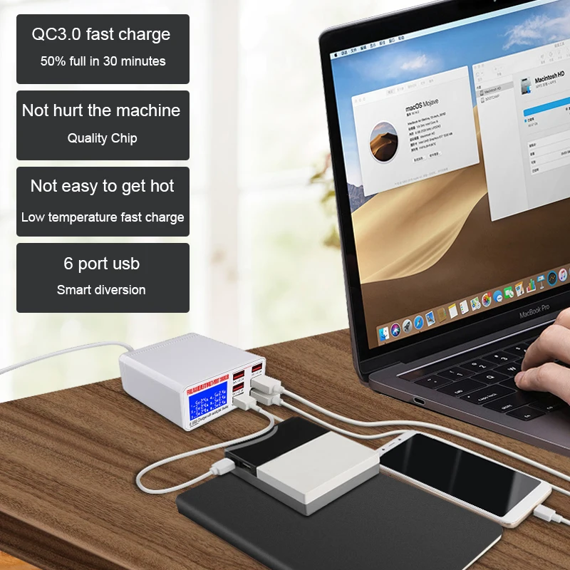40w 899  6 Ports USB Rapid Charging Station Adapter fir Iphone for Samsung andother phone Repair Tools 899  USB Charing station