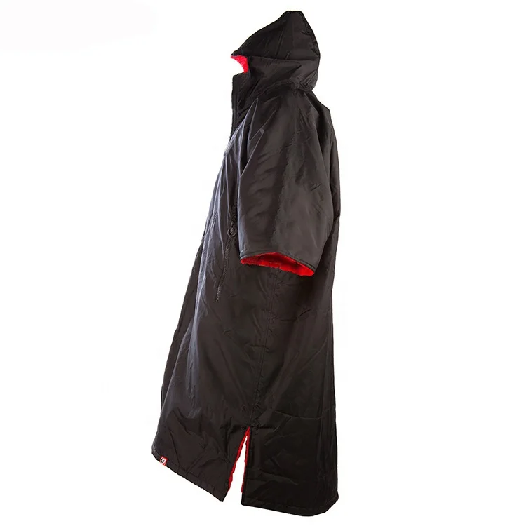 
Waterproof custom mens outside surfing poncho towel coat long jecket dry changing surf robe with warm fleece 