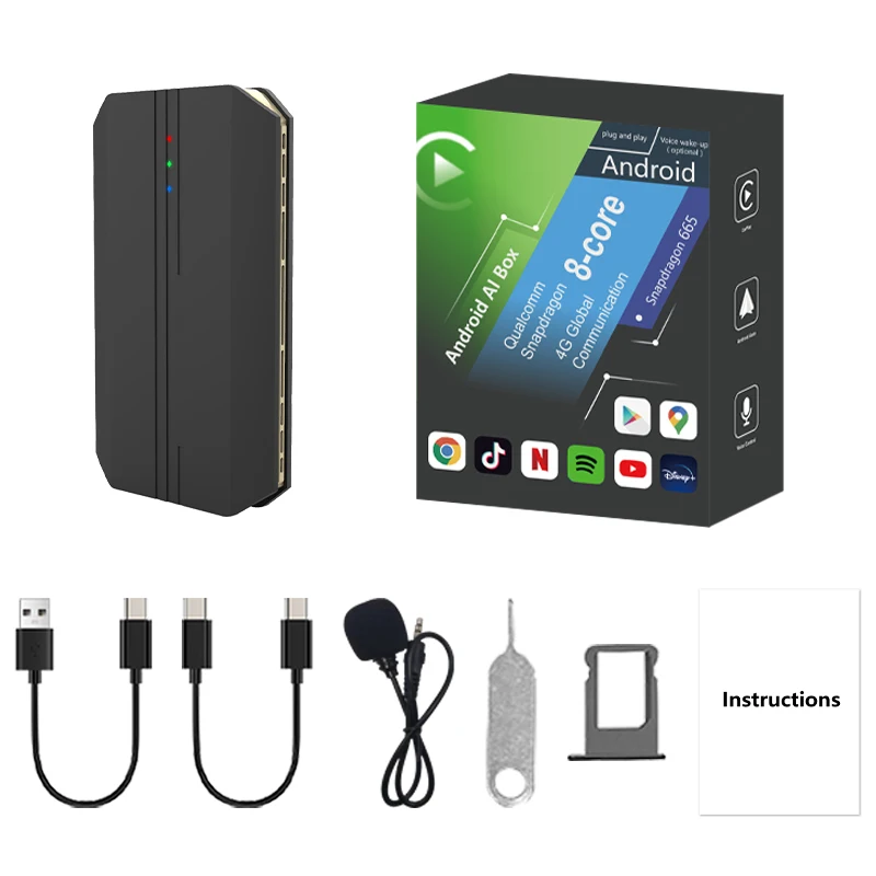 Wooboobox GT6   8G 128Gb  Android 13  Wireless Carplay Android auto Dongl Youtube Netflix Ai Tv Box