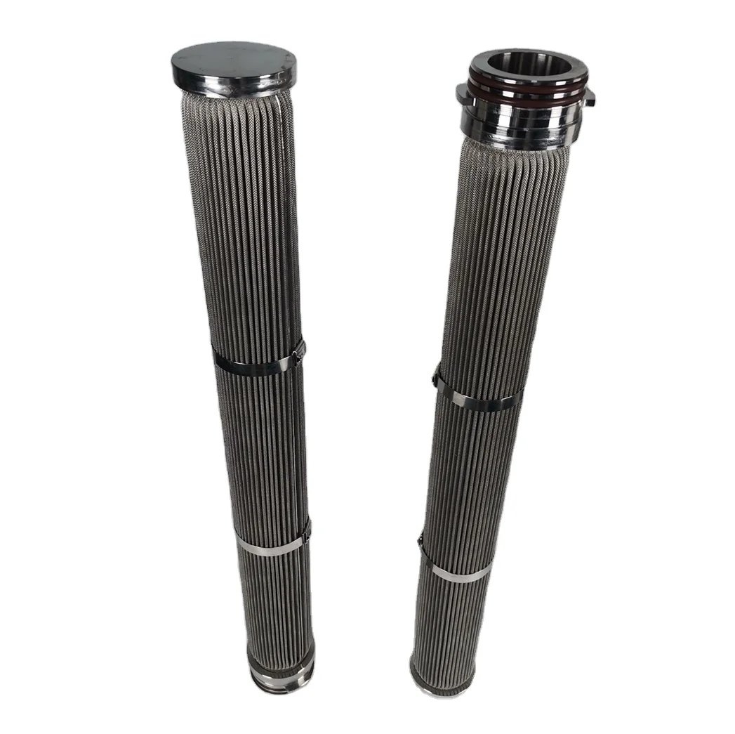 Polymer Industry SS 304 Sintered Felt Candle Pleated Cartridge Filter 10 Micron