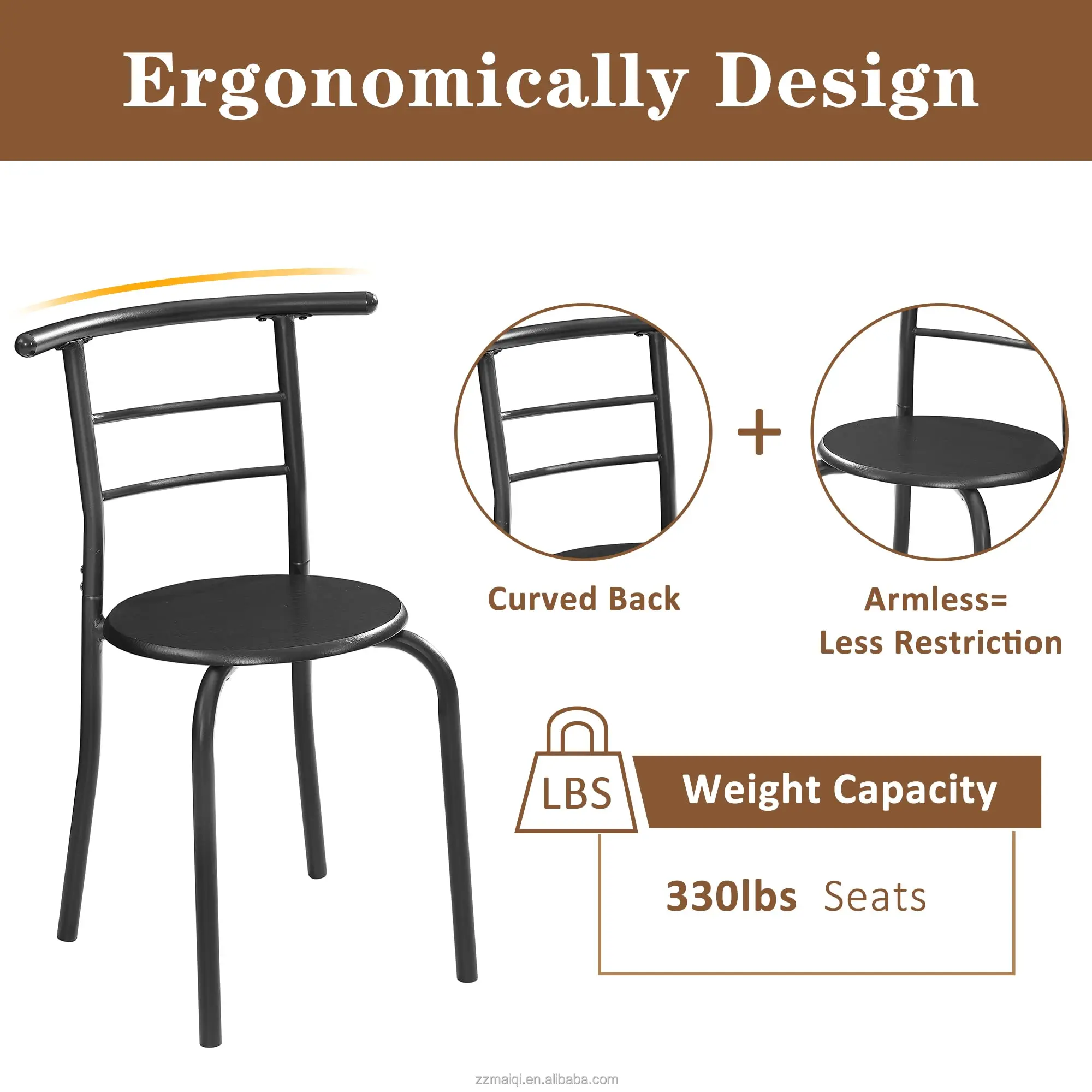 Space-saving Home Bar Three Pieces Dinning Table And Chairs Set Dining Room Furniture