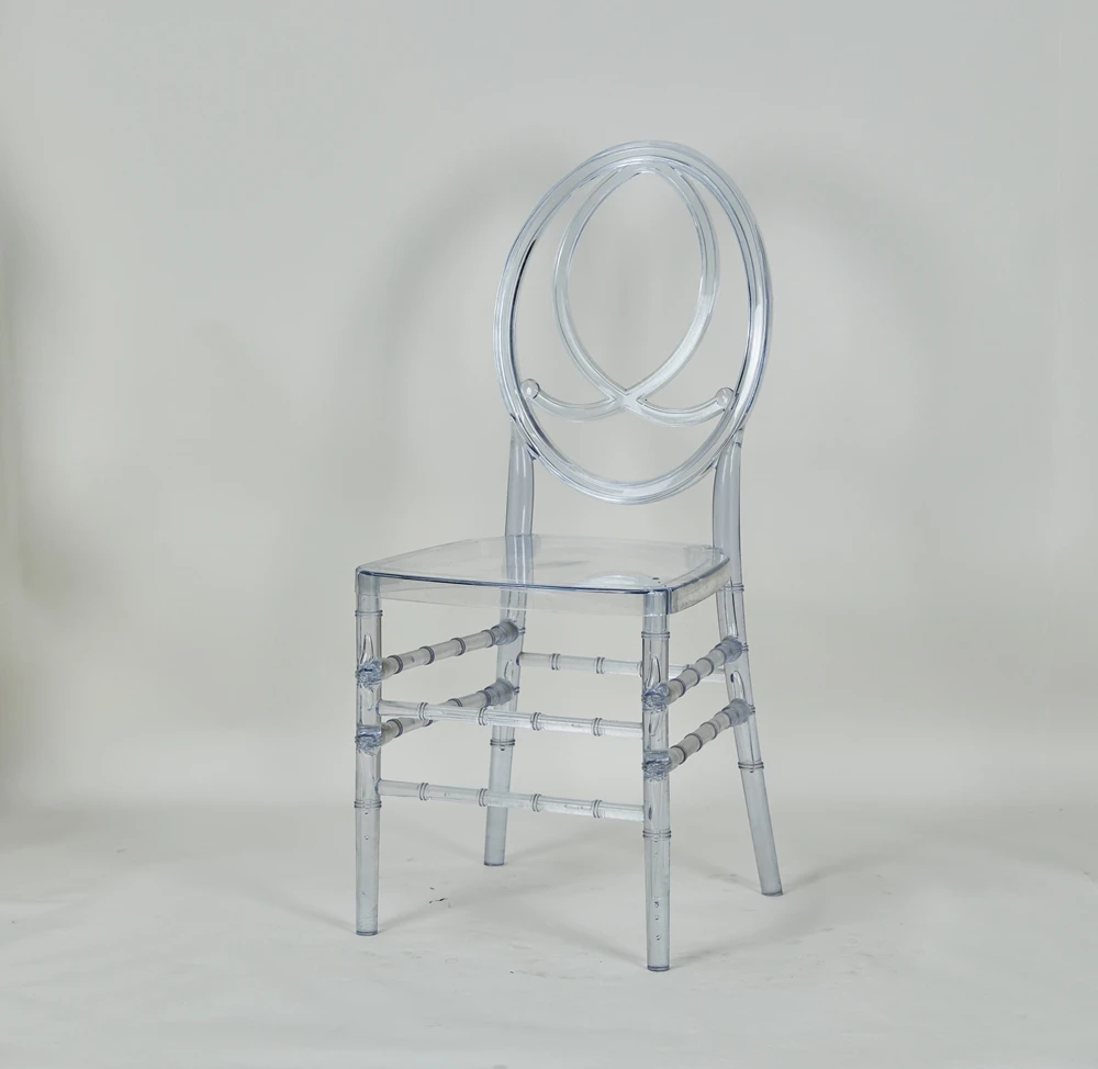 PC Resin Plastic Clear Transparent Color Tiffany Chiavari Napoleon Phoenix Chair
