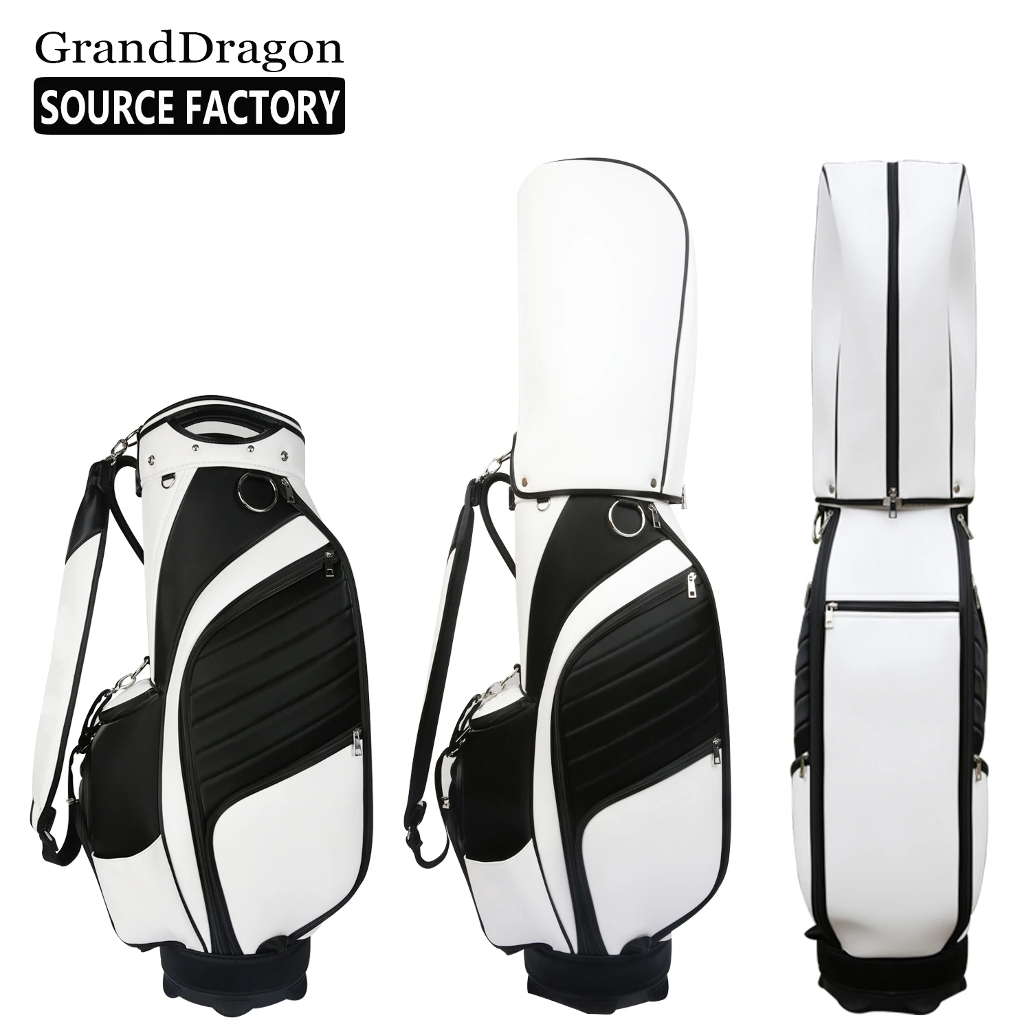 High Quality PU Leather Golf Stand Club Bag Light Weight Golf Bag with Stand
