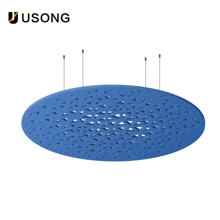 USONG 2024 Best selling False Ceiling Music Hall Office Karaoke Restaurant Interior Decoration Concise PET Acoustic Ceiling