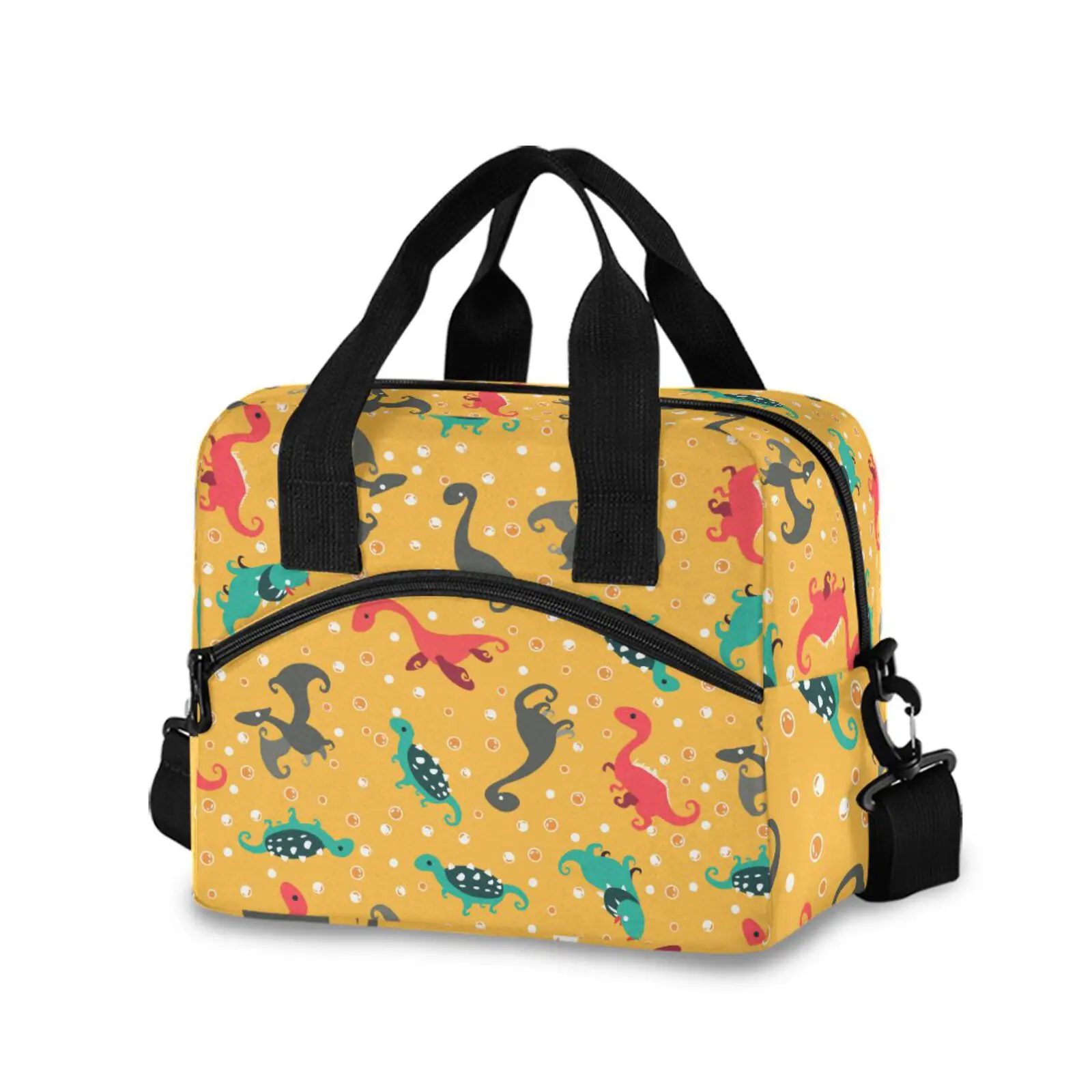 Wholesale Custom Water-Resistant Fabric Dinosaur Prints Lunch Bag Thermal Picnic Cool and Warm Insulated Bag